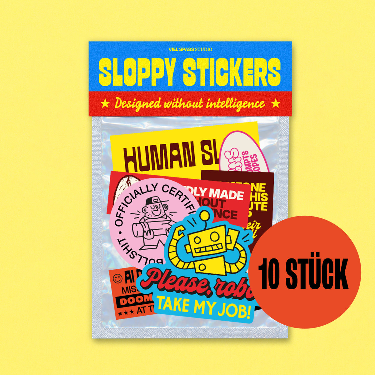 Sloppy Stickerset, 10 Stück – b2b