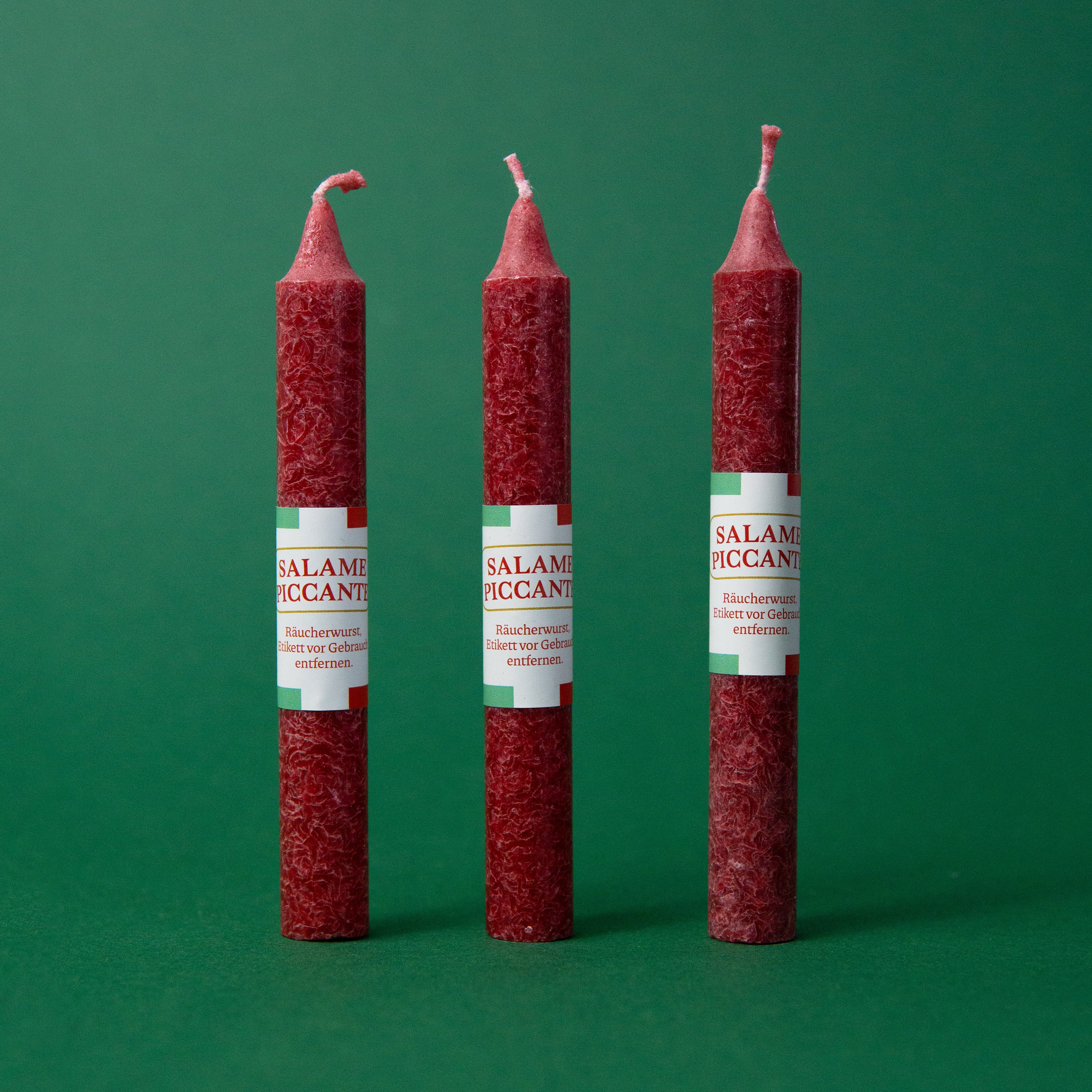 Räuchersalami, Salamikerzen (kleine Kerzen) – studio ciao