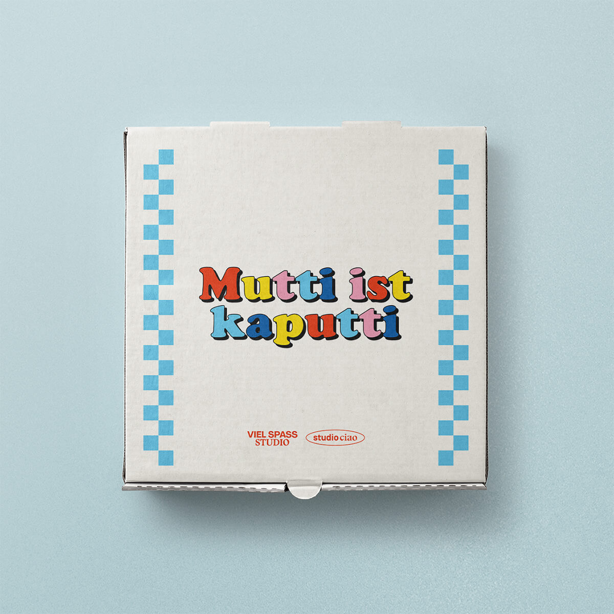 "Mutti ist kaputti" Karton 28x28x5 cm – Viel Spass Studio