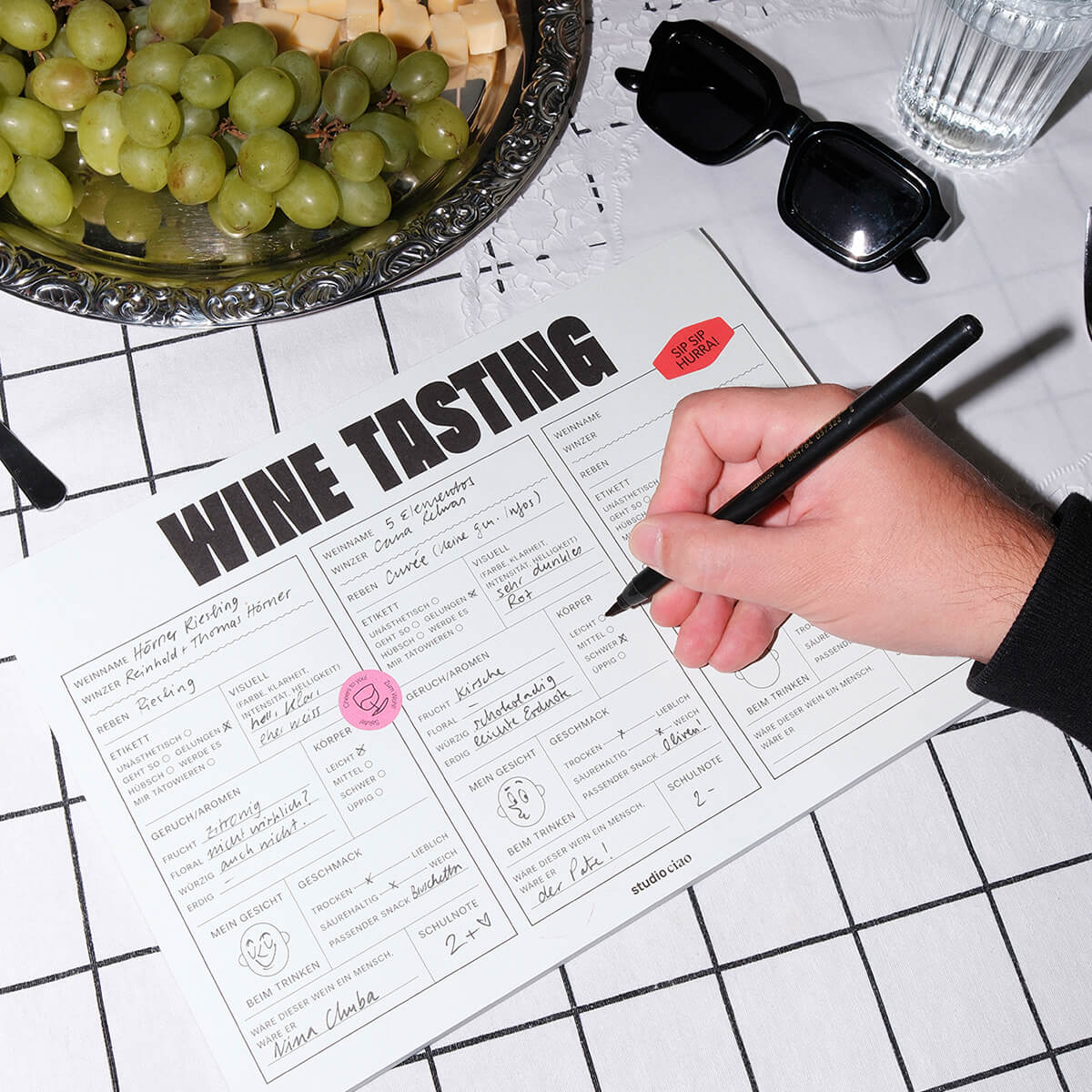 Weinprobe Block 2.0, 50 Seiten – studio ciao