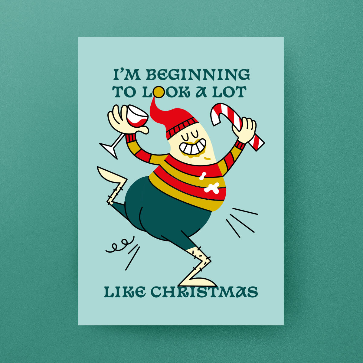 «I‘m beginning to look a lot like Christmas» Postkarte, Din A6 – Viel Spass Studio