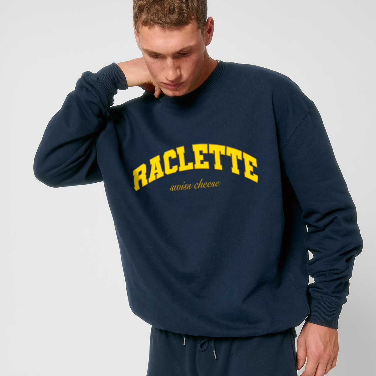 Raclette Pullover (unisex), dunkelblau – studio ciao