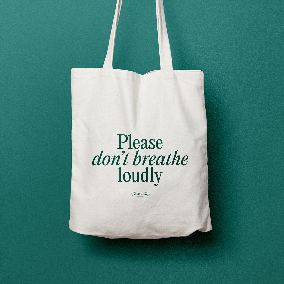 Please don‘t breathe loudly Jutebeutel – studio ciao