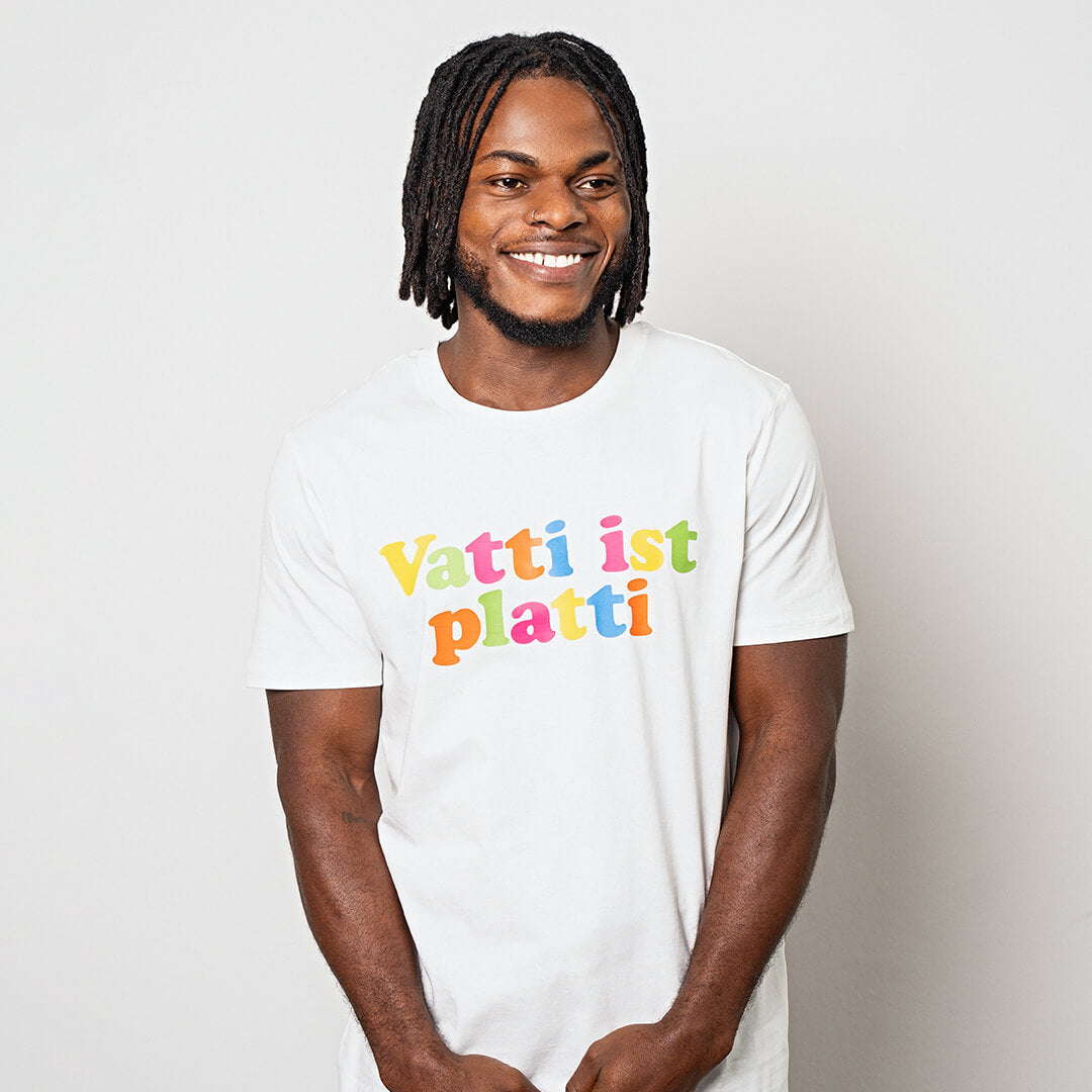 "Vatti ist platti" Shirt, Off-White – Viel Spass Studio